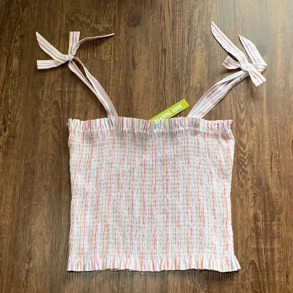 Gianni Bini Striped Ruched Top Size Large NWT - Picture 3 of 8